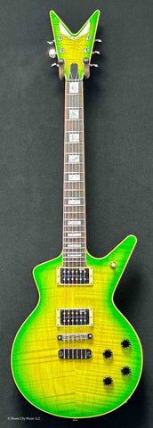 Dean Guitars - USA - Cadi Flame Top Custom - Slime Green - Dean USA DMT Double Black Pickups - Jumbo Stainless Steel Frets - Chrome Hardware - MOP Block Inlays - OHSC