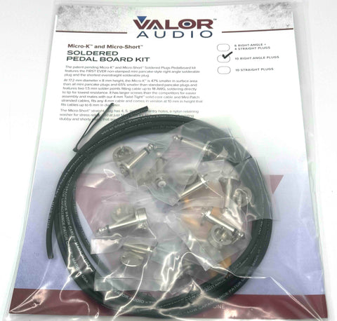 Valor Audio - Micro Short - Soldered Kit - Right Angle Plugs - 10' - Black