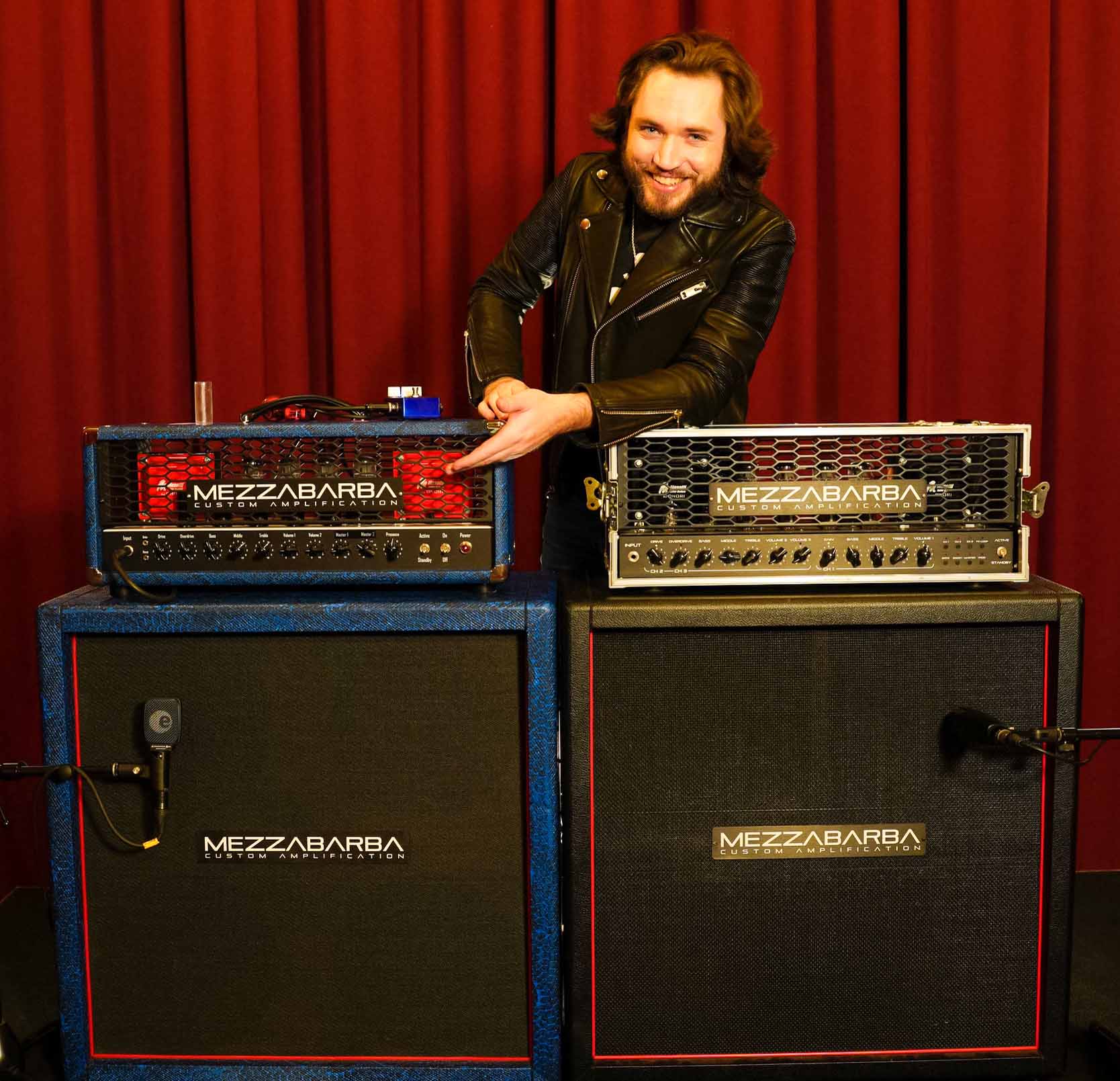 eric steckel gear Mezzabarba - (Eric Steckel) - M ZERO Overdrive Head - Black and Blue Snake Skin Tolex - 100 Watts | Blues City Music, LLC