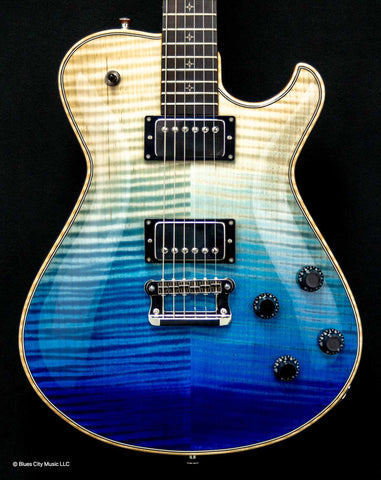 Knaggs Guitars - Influence Kenai - T1 Top - Blue Fade - Gloss - Brazillian Rose Wood Fretboard - BK Mules