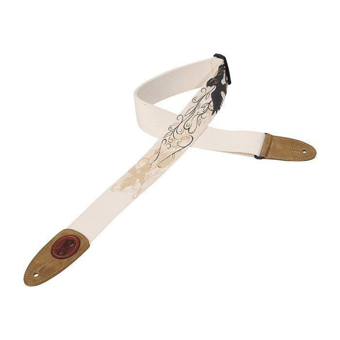 Levy's Leathers Sangle De Guitare 2' En Coton Avec Impression Décorative Et Extrémités En Suède - Confort Et Style Authentique