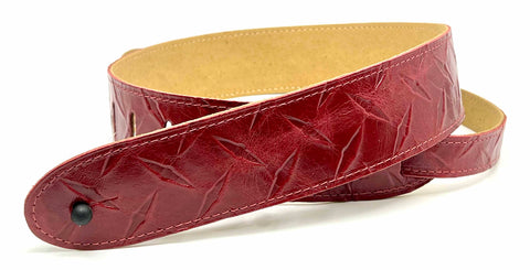 Perri's - Red Leather Diamond Plate - Guitar Strap