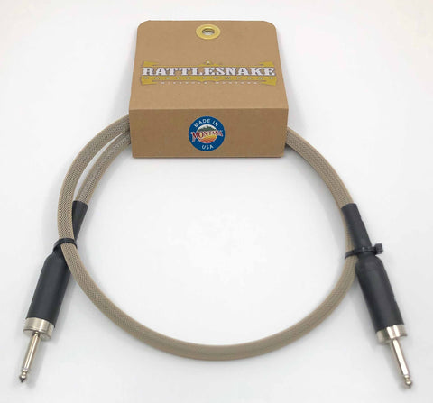 Rattlesnake Cable Company - 3' Speaker Cable - Dirty Tweed - Straight Plugs