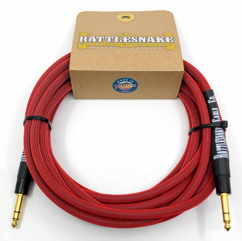 Rattlesnake Cable Company - 20' - TRS - Red - Straight Plugs